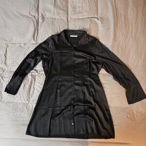 Abercrombie & Fitch Long-Sleeve Satin Shirt Dress XL